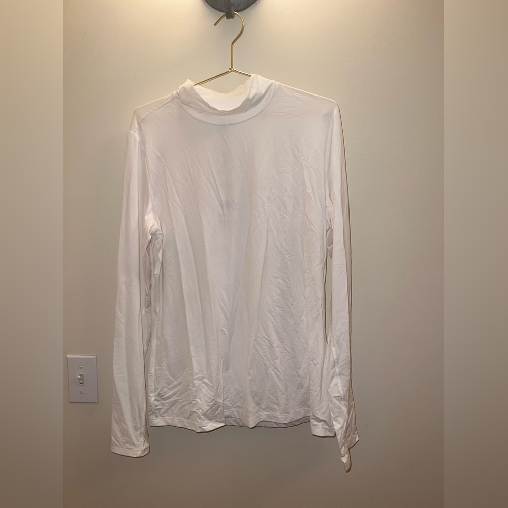 CALIA Golf Mock Neck Long‎ Sleeve Top White XL UPF 50+ NWT